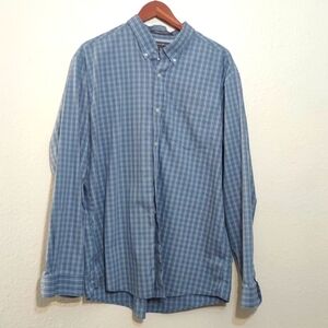 USED EDDIE BAUER BUTTON UP LONG SLEEVE SIZE XL COLOR BLUE AND WHITE